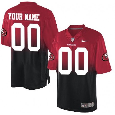 Nike San Francisco 49ers Customized Red/Black Men's Stitched Elite Fadeaway Fashion NFL Jersey