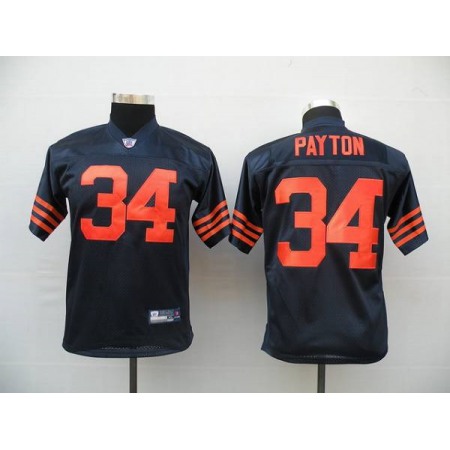 Bears #34 Walter Payton Blue/Orange 1940s Throwback Stitched Youth NFL Jersey