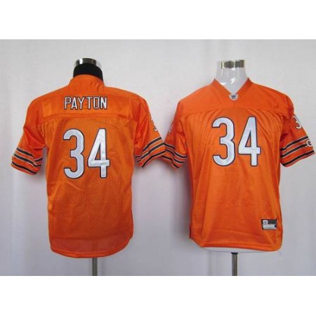 Bears #34 Walter Payton Orange Stitched Youth NFL Jersey