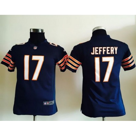 Nike Bears #17 Alshon Jeffery Navy Blue Team Color Youth Stitched NFL Elite Jersey
