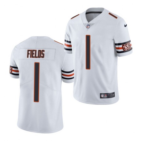 Youth Chicago Bears #1 Justin Fields White 2021 NFL Draft Vapor Untouchable Limited Stitched Jersey