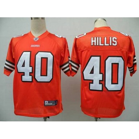 Browns #40 Peyton Hillis Orange Stitched Youth NFL Jersey
