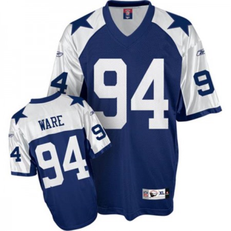 Cowboys #94 Demarcus Ware Blue Thanksgiving Stitched Youth NFL Jersey