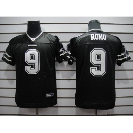 Cowboys #9 Tony Romo Black Shadow Stitched Youth NFL Jersey