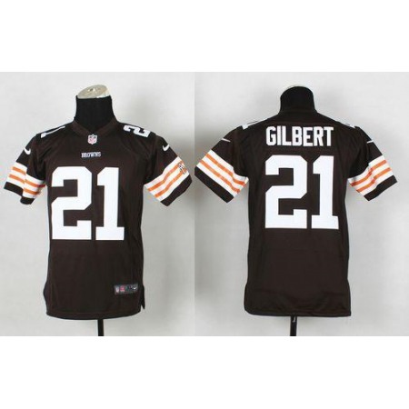 Nike Browns #21 Justin Gilbert Brown Team Color Youth Stitched NFL Elite Jersey