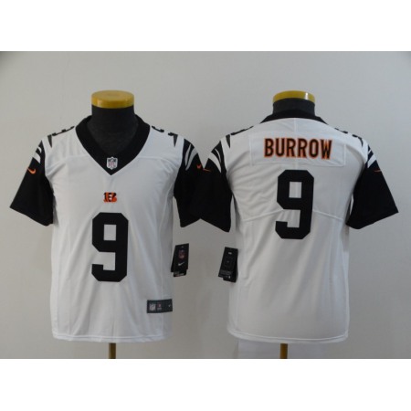 Youth Cincinnati Bengals #9 Joe Burrow White Vapor Untouchable Limited Stitched Jersey