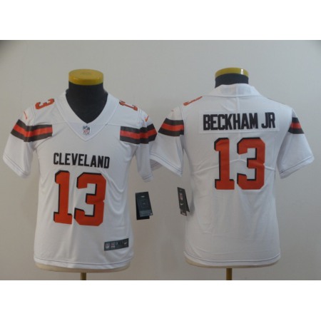 Youth Cleveland Browns #13 Odell Beckham Jr. White Vapor Untouchable Limited Stitched NFL Jersey