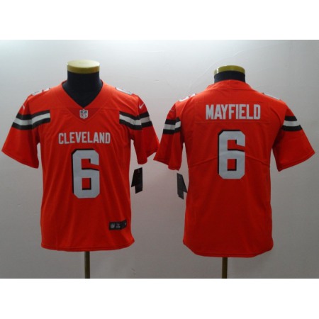 Youth NFL Cleveland Browns #6 Baker Mayfield Orange 2018 Draft Vapor Untouchable Limited Stitched Jersey