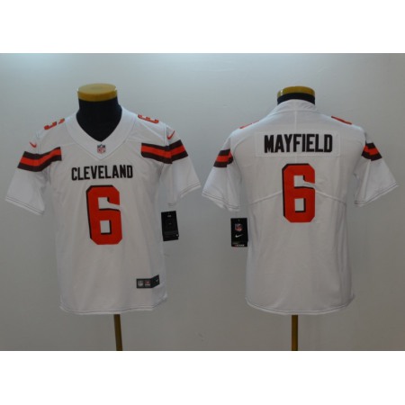 Youth NFL Cleveland Browns #6 Baker Mayfield White 2018 Draft Vapor Untouchable Limited Stitched Jersey