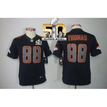 Nike Broncos #88 Demaryius Thomas Black Impact Super Bowl 50 Youth Stitched NFL Limited Jersey