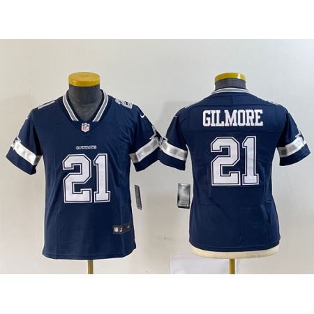 Youth Dallas Cowboys #21 Stephon Gilmore Navy Vapor Untouchable Stitched Football Jersey