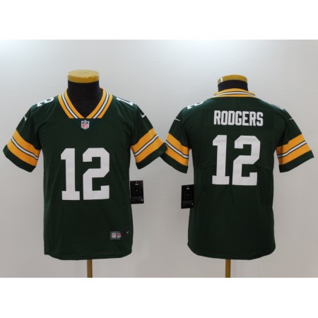 Youth Green Bay Packers #12 Aaron Rodgers Green Vapor Untouchable Limited Jersey