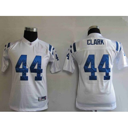 Colts #44 Dallas Clark White Stitched Youth NFL Jersey