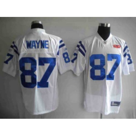 Colts #87 Reggie Wayne White With Super Bowl Patch Stitched Youth NFL Jersey