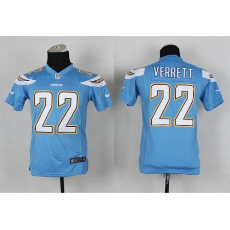 Nike Chargers #22 Jason Verrett Electric Blue Alternate Youth Stitched NFL New Elite Jersey