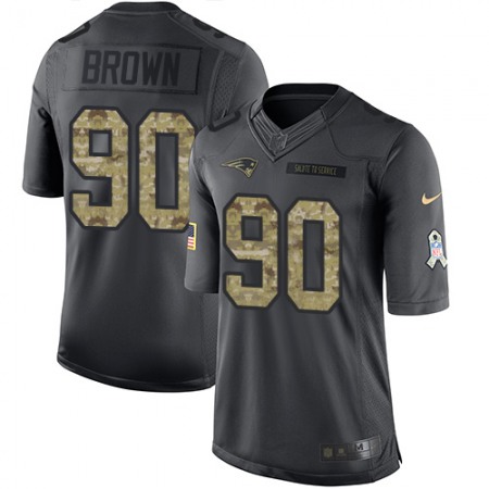 Nike Patriots #90 Malcom Brown Black Youth Stitched NFL Limited 2016 Salute to Service Jersey