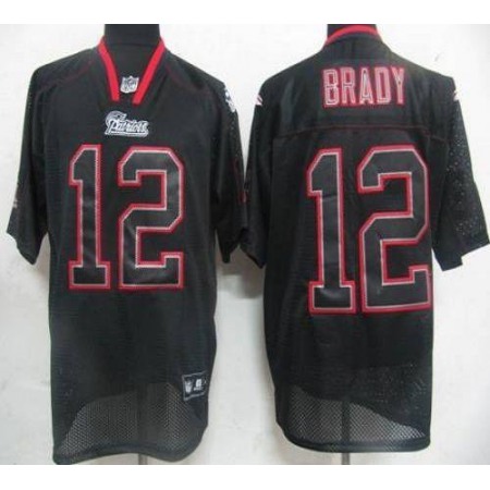 Patriots #12 Tom Brady Lights Out Black Stitched Youth NFL Jersey