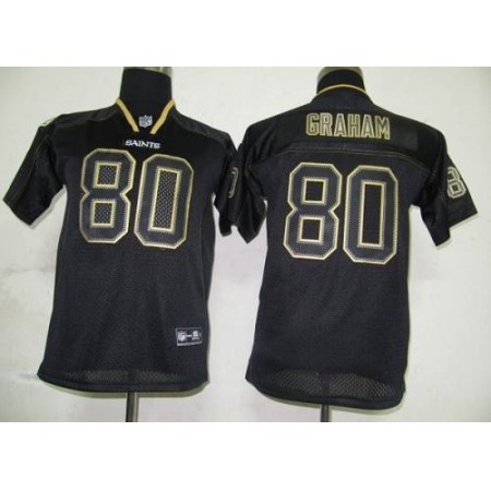 Saints #80 Jimmy Graham Lights Out Black Stitched Youth NFL Jersey