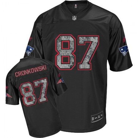 Sideline Black United Patriots #87 Rob Gronkowski Black Stitched Youth NFL Jersey