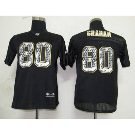 Sideline Black United Saints #80 Jimmy Graham Black Stitched Youth NFL Jersey