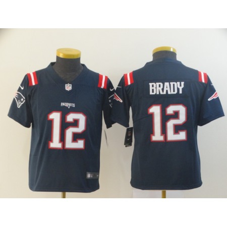 Youth New England Patriots #12 Tom Brady Navy Color Rush Stitched NFL Jersey