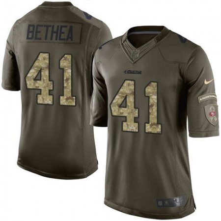 Nike 49ers #41 Antoine Bethea Green Youth Stitched NFL Limited Salute to Service Jersey