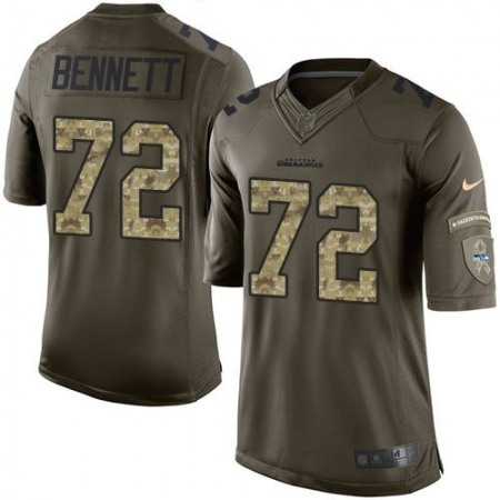 Nike Seahawks #72 Michael Bennett Green Youth Stitched NFL Limited Salute to Service Jersey