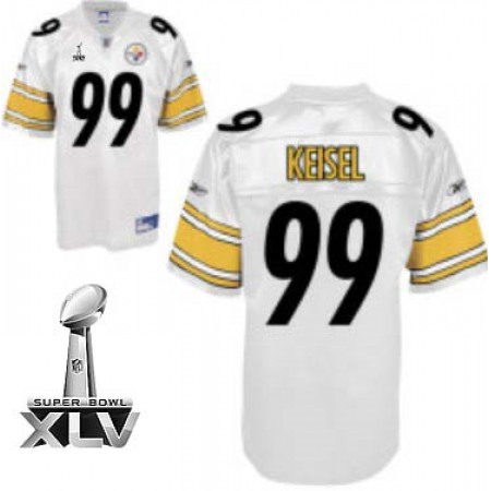 Steelers #99 Brett Keisel White Super Bowl XLV Stitched Youth NFL Jersey