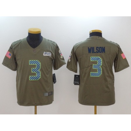 Youth Seattle Seahawks #3 Russell Wilson Salute To Service Limited Stitched NFL Jersey