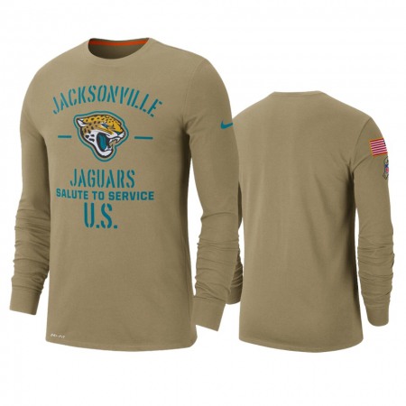 Men's Jacksonville Jaguars Tan 2019 Salute to Service Sideline Performance Long Sleeve Shirt