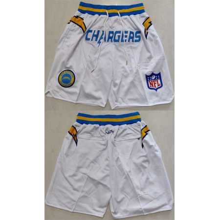 Men's Los Angeles Chargers White Shorts (Run Small)