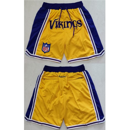 Men's Minnesota Vikings Yellow Shorts (Run Smaller)