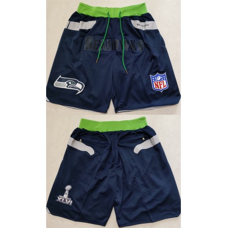 Men's Seattle Seahawks Navy Shorts (Run Small)