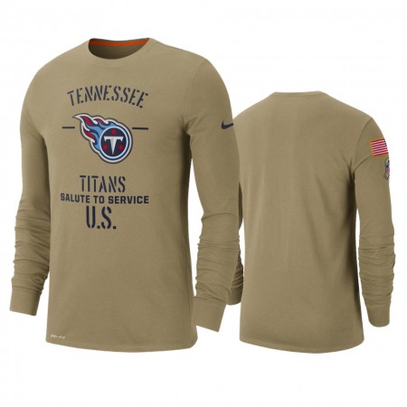 Men's Tennessee Titans Tan 2019 Salute to Service Sideline Performance Long Sleeve Shirt