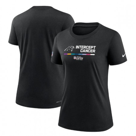 Women's Carolina Panthers 2022 Black Crucial Catch Performance T-Shirt(Run Small)