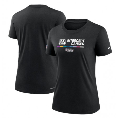 Women's Cincinnati Bengals 2022 Black Crucial Catch Performance T-Shirt(Run Small)