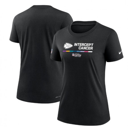 Women's Kansas City Chiefs 2022 Black Crucial Catch Performance T-Shirt(Run Small)