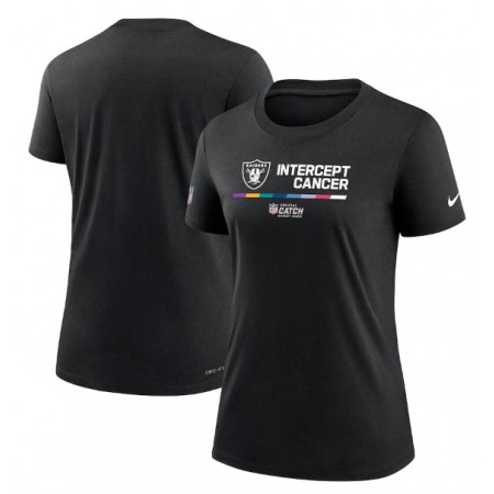 Women's Las Vegas Raiders 2022 Black Crucial Catch Performance T-Shirt(Run Small)