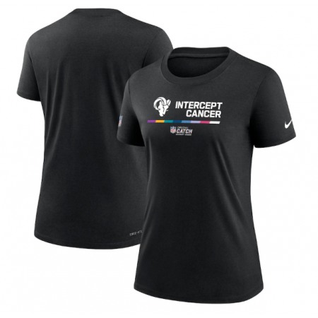 Women's Los Angeles Rams 2022 Black Crucial Catch Performance T-Shirt(Run Small)