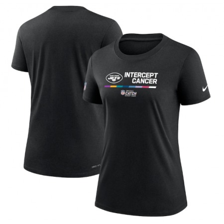 Women's New York Jets 2022 Black Crucial Catch Performance T-Shirt(Run Small)
