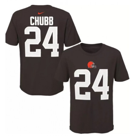 Youth Cleveland Browns #24 Nick Chubb Brown T-Shirt