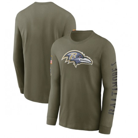 Men's Baltimore Ravens Olive 2022 Salute to Service Long Sleeve T-Shirt