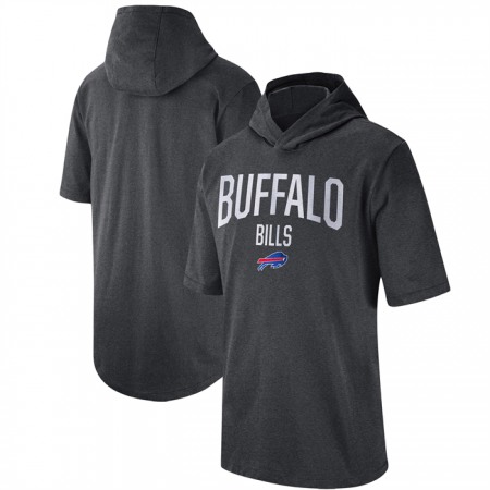 Men's Buffalo Bills Heathered Charcoal Sideline Training Hoodie Performance T-Shirt