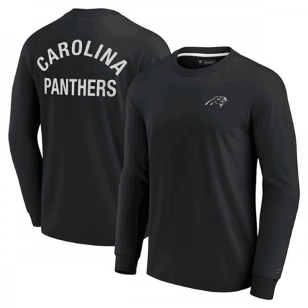 Men's Carolina Panthers Black Signature Unisex Super Soft Long Sleeve T-Shirt