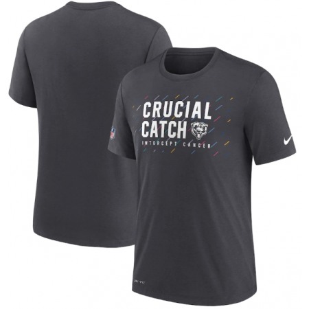 Men's Chicago Bears Charcoal 2021 Crucial Catch Performance T-Shirt