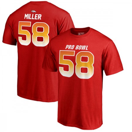 Broncos #58 Von Miller AFC Pro Line 2018 NFL Pro Bowl Red T-Shirt