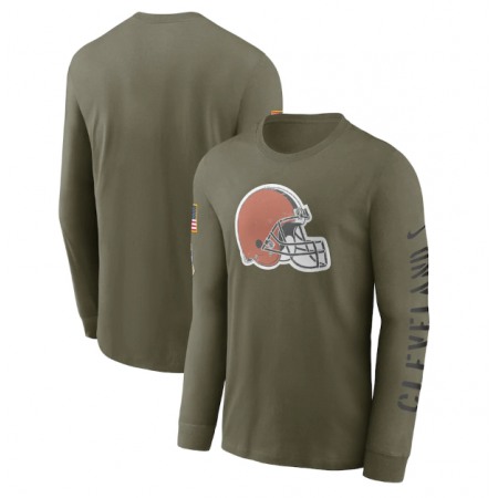 Men's Cleveland Browns Olive 2022 Salute to Service Long Sleeve T-Shirt