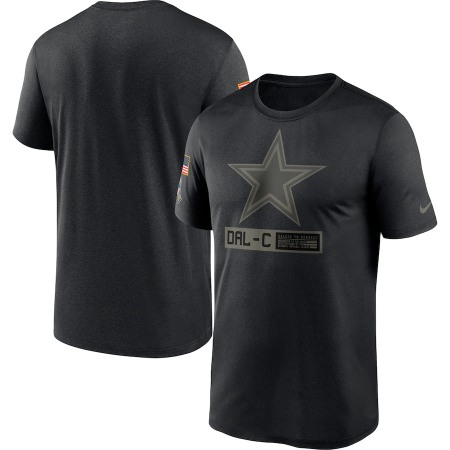 Men's Dallas Cowboys 2020 Black Salute To Service Performance T-Shirt