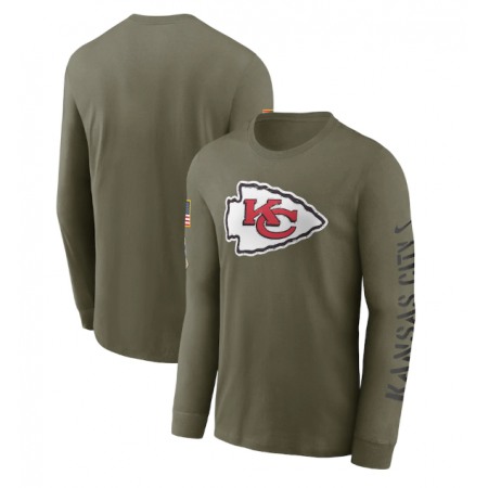 Men's Kansas City Chiefs Olive 2022 Salute to Service Long Sleeve T-Shirt