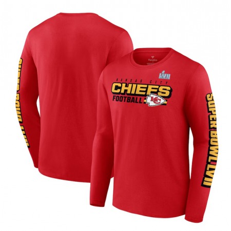 Men's Kansas City Chiefs Red Super Bowl LVII Star Trail Long Sleeve T-Shirt